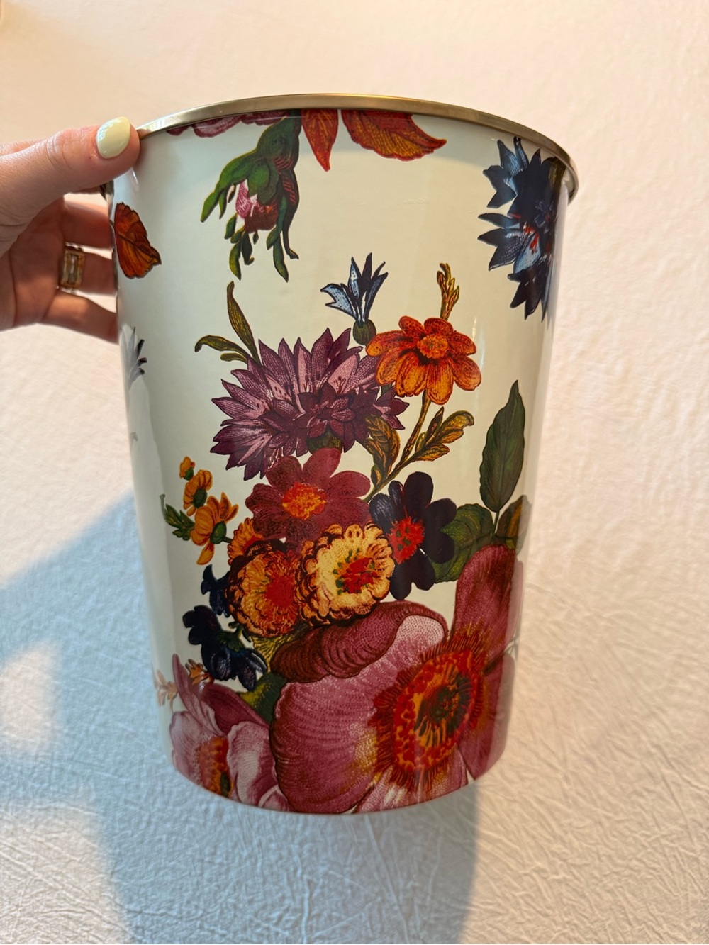 Mackenzie Childs Floral Market Waste Bin
